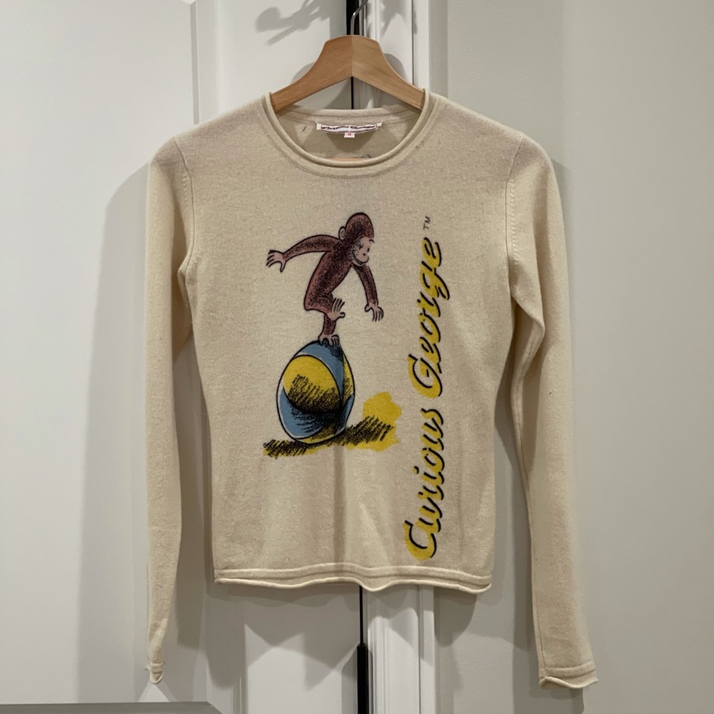 100% cashmere Curious George sweater 🐒